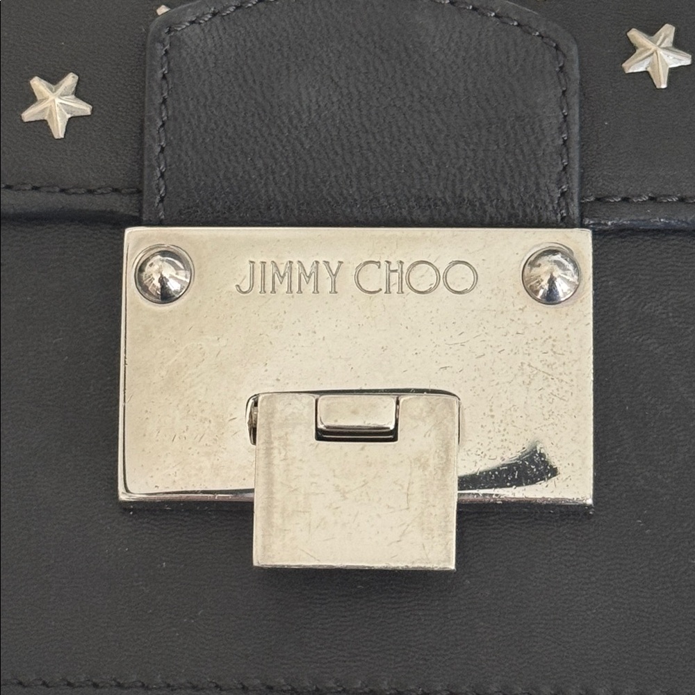 Jimmy Choo Mini Leather Black Silver Star Bag - Picture 2 of 12